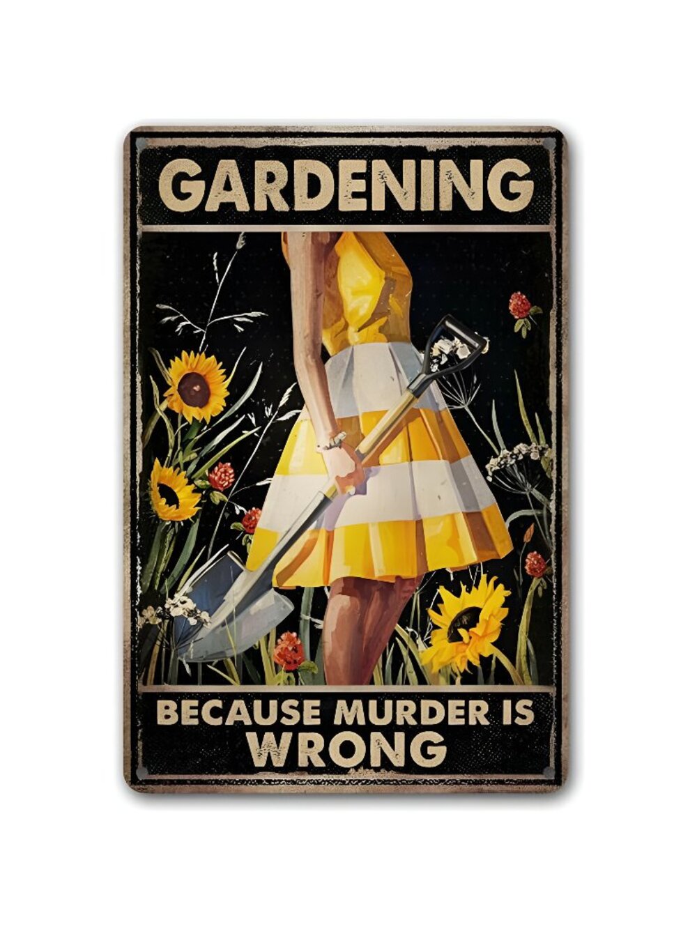 Funny Garden Decor Garden Gifts Metal Garden Sign Outdoor, 12" x 8", (263)